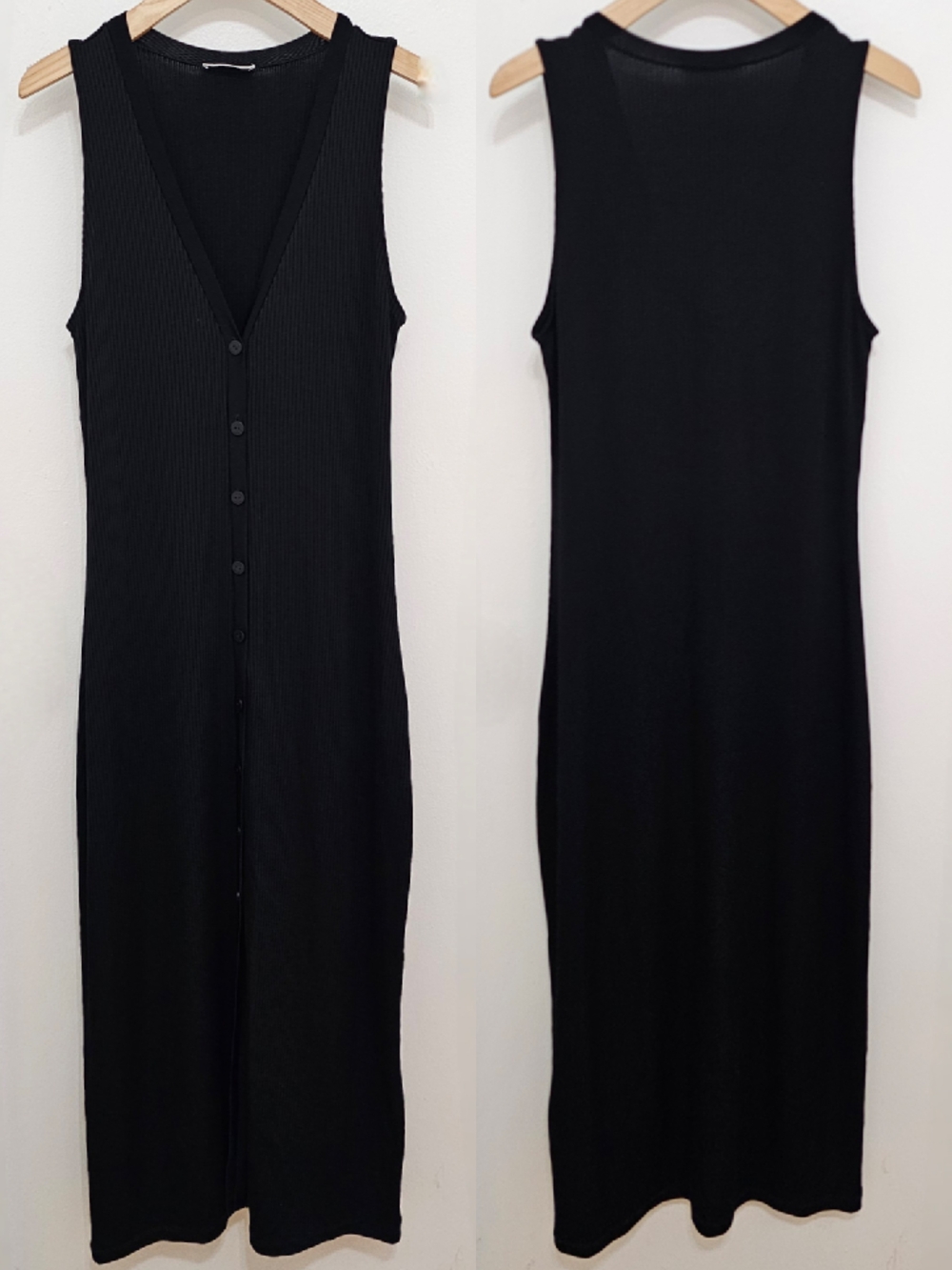 Aritzia Babaton Jayce Black Sleeveless Rib Knit Midi Dress - Picture 9 of 16
